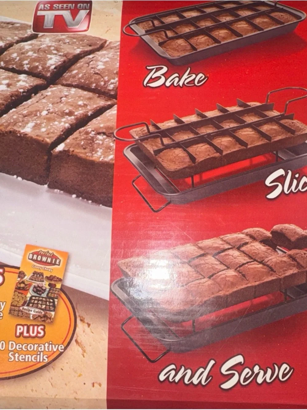 Brownie Pan Set - Red Non-Stick Brownie Baking Tray